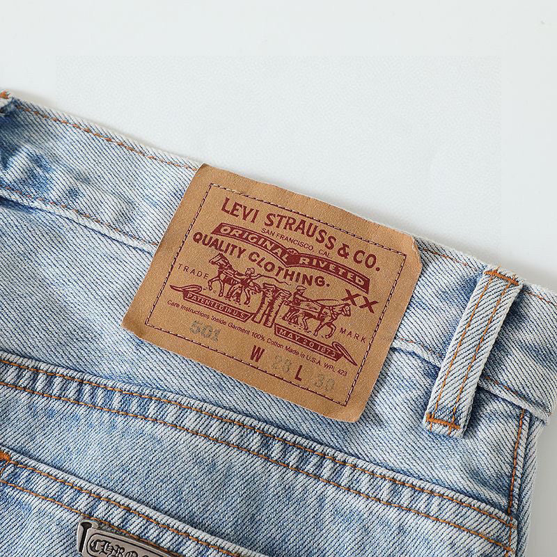 Chrome Hearts Light Blue Graffiti Jeans Pants #96564