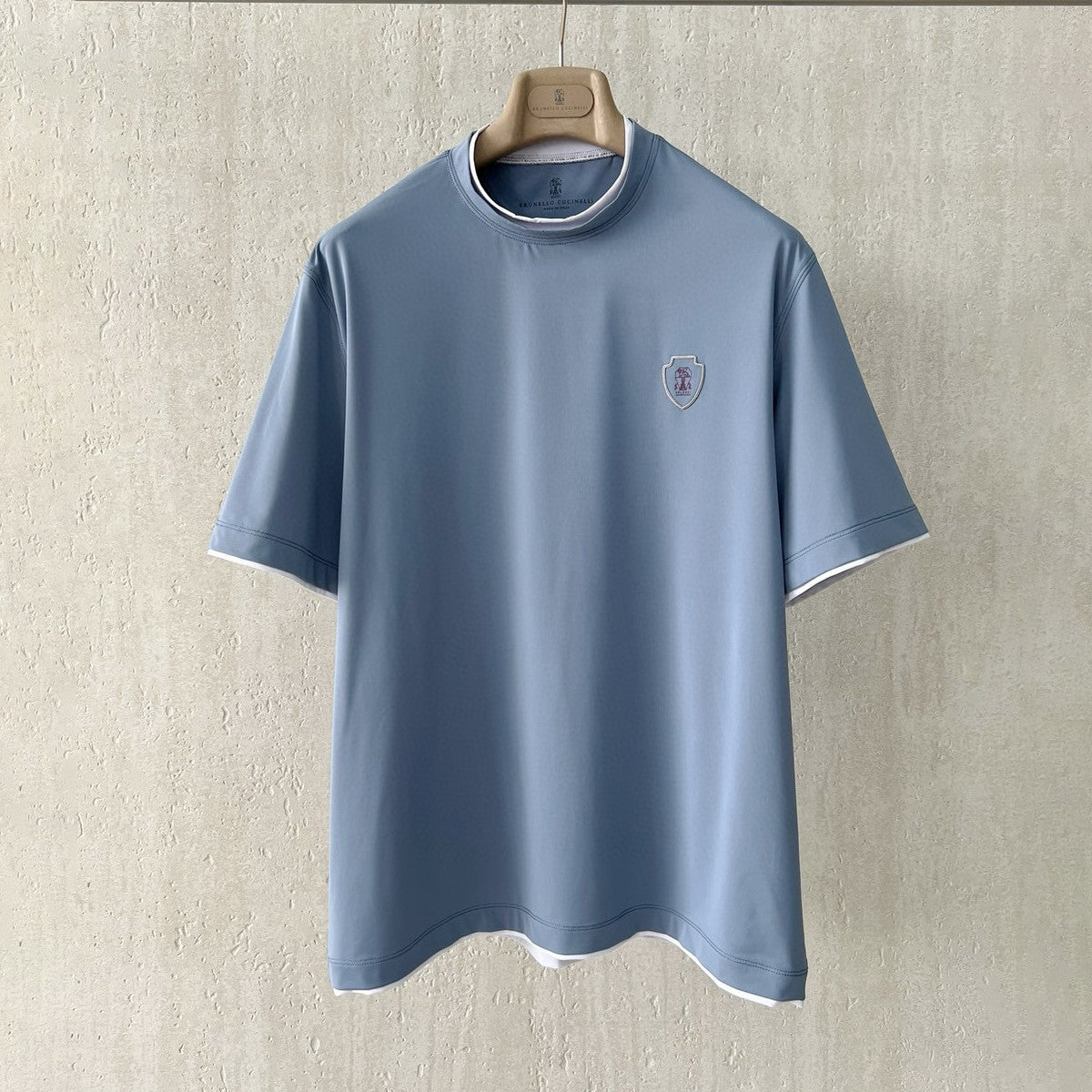 Brunello Cucinelli Men's Summer Solid Color Round Neck Cotton Short Sleeve T-Shirt #76355