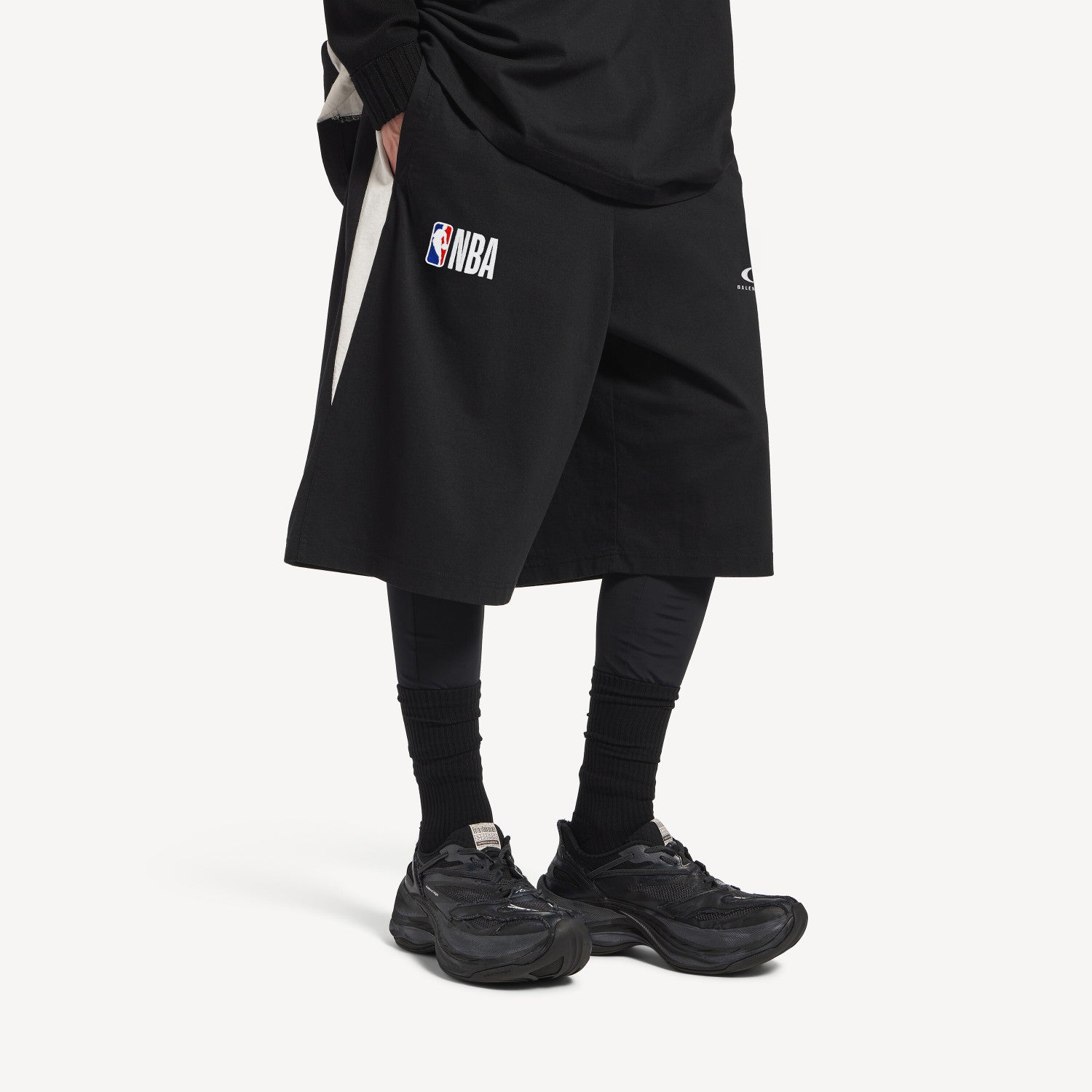 Balenciaga Men's Balenciaga Nba Collaboration Tracksuit Shorts in Black White#377154