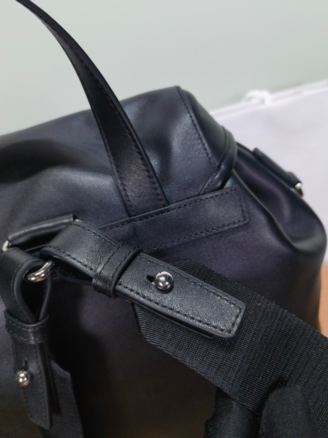 PRADA Black Medium Leather Backpack #383384