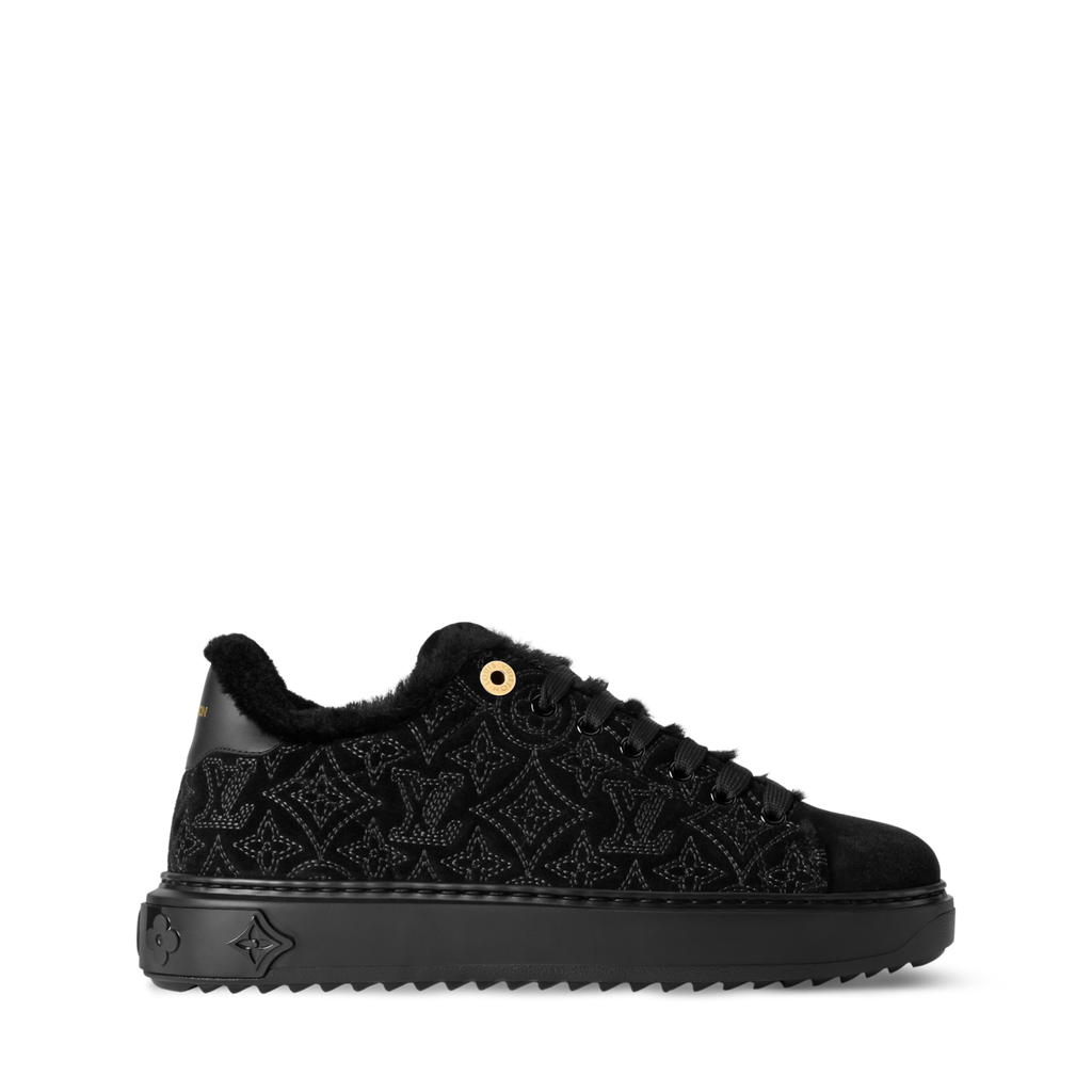 Louis Vuitton Women's Time Out Sneaker Suede Round Toe Lace-up Low-top Sneakers #333372