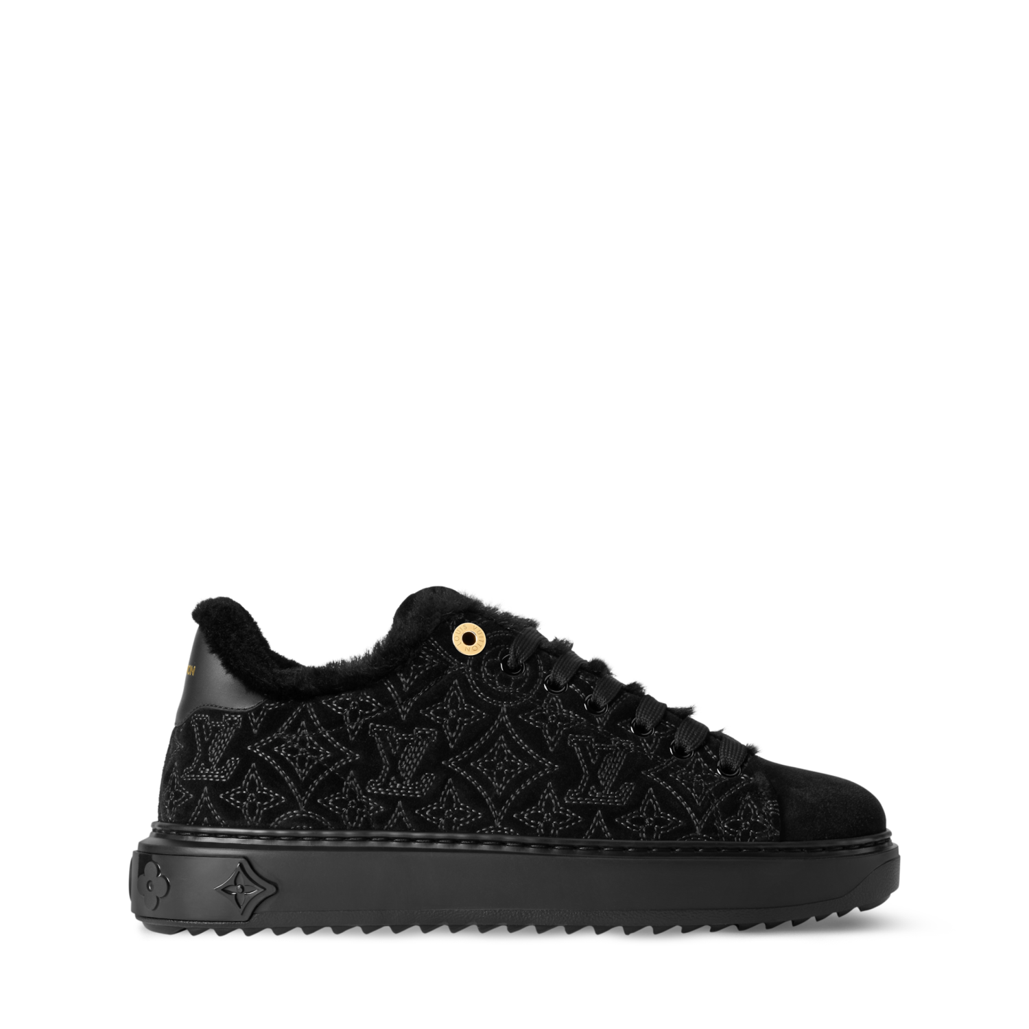 Louis Vuitton Women's Time Out Sneaker Suede Round Toe Lace-up Low-top Sneakers #333372