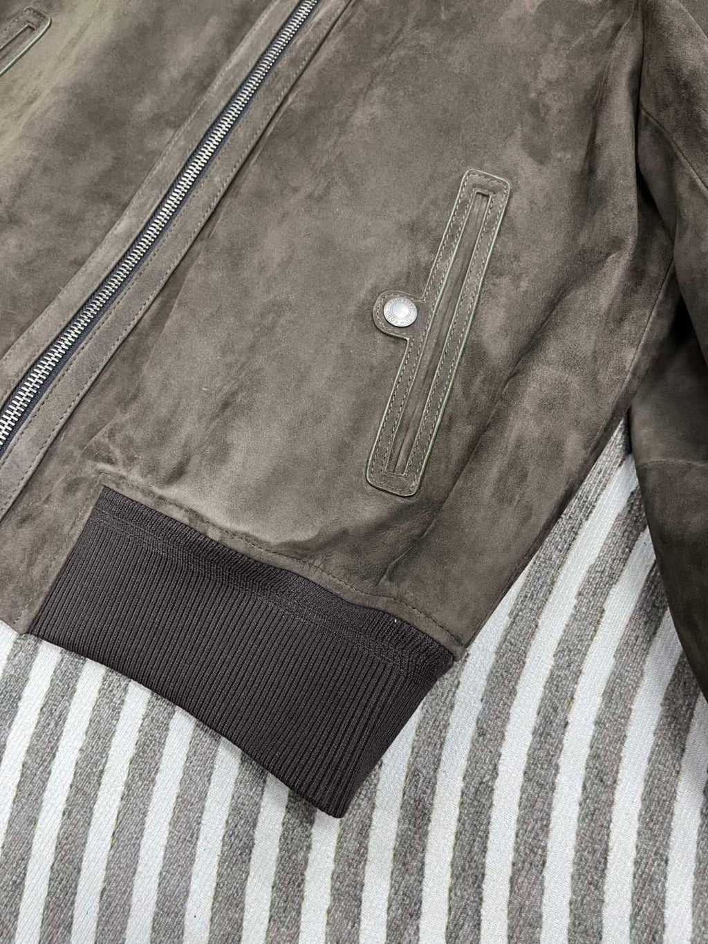 Tom Ford Men's Fall/Winter Casual Fashion Crew Neck Zipper Long Sleeve Baseball Leather Jacket #79296