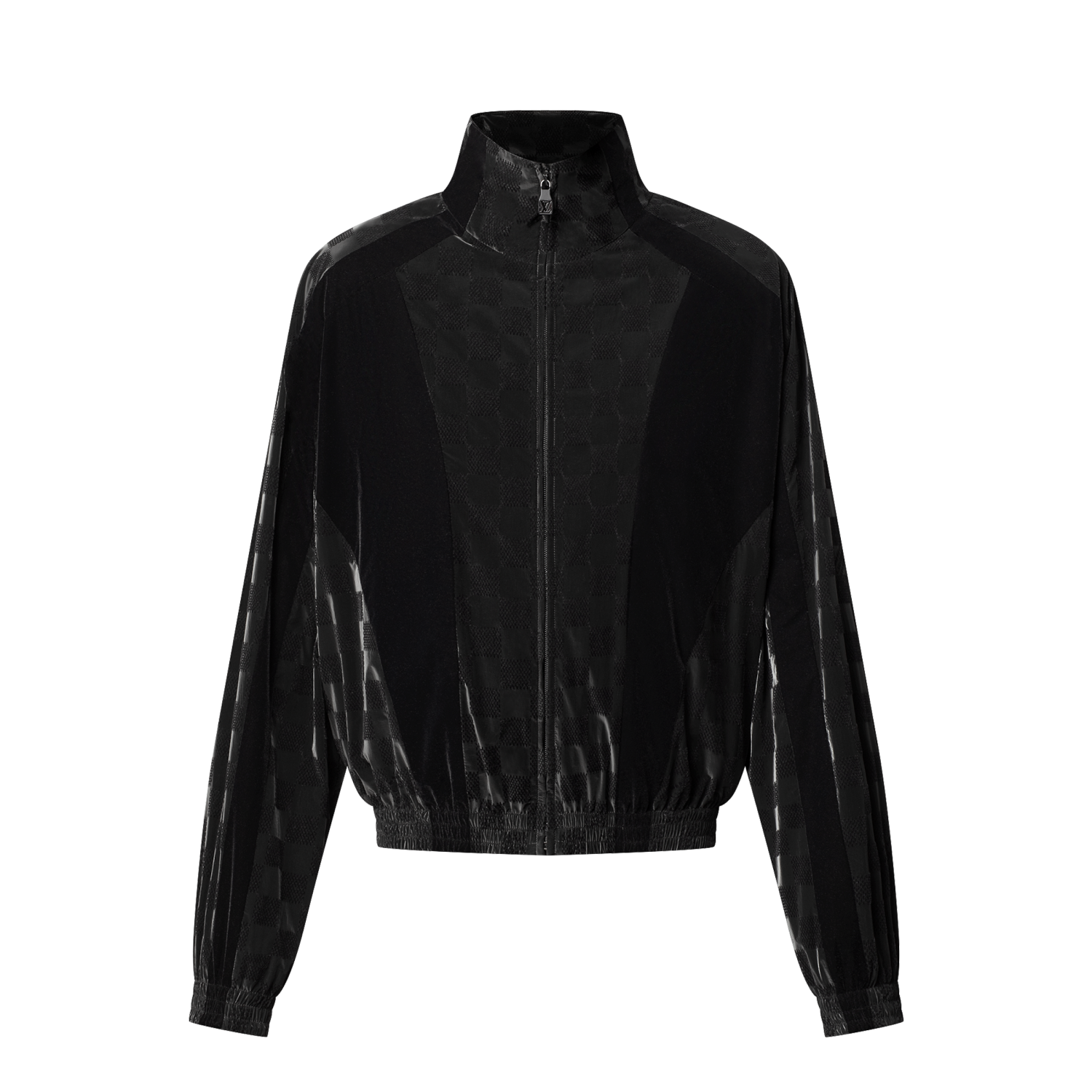 Louis Vuitton Men's Spring/summer Flocked Tech Jacket Tessellated Marque L.vuitton Déposée Logo Velvet Zipper Patchwork Jacket #81398