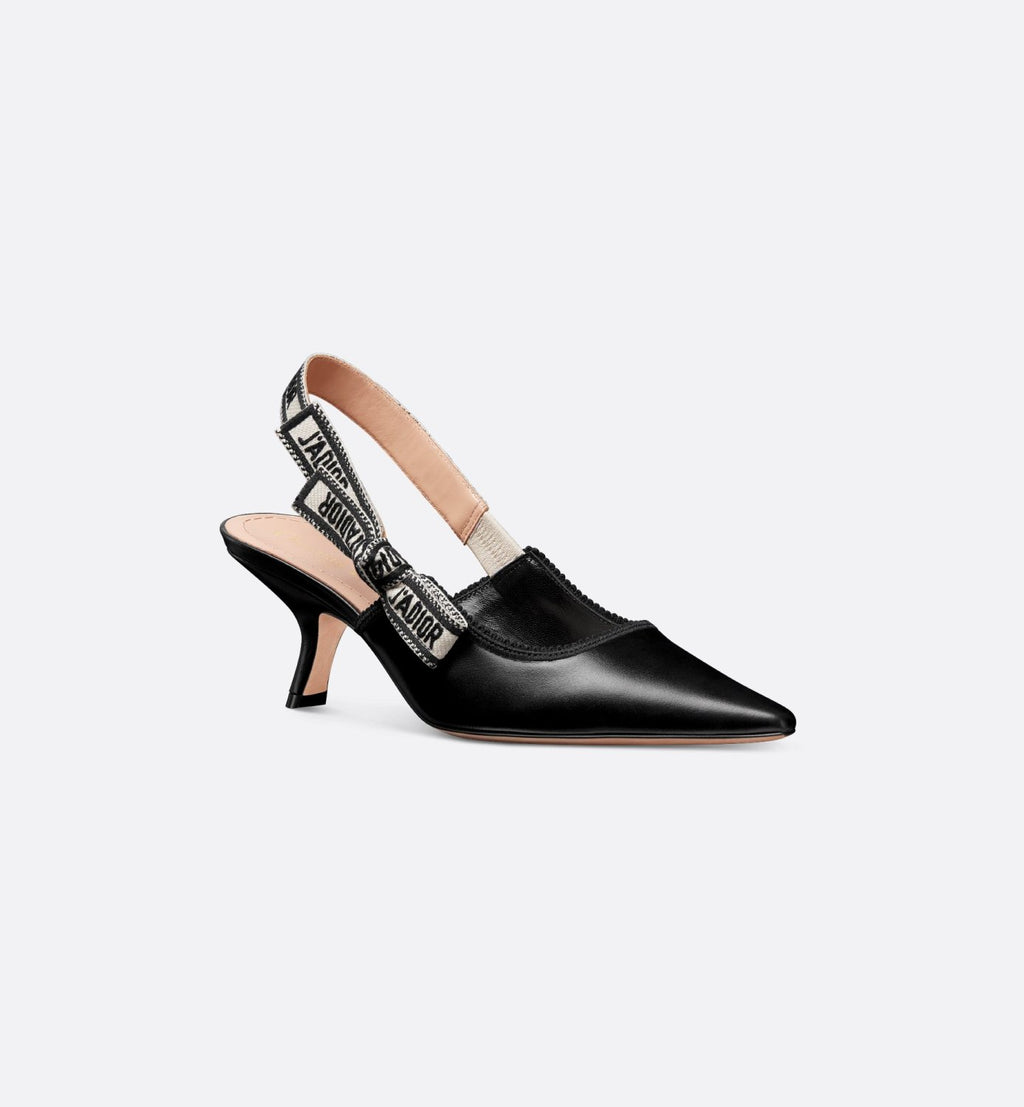 Dior Women's J'Adior Slingback Pump Embroidered Bow Leather Solid Color High-Heel Shoes Spring. Summer. and Fall Pointed-Toe Stiletto Casual Shoes Heel Height: 6.5 cm #81471