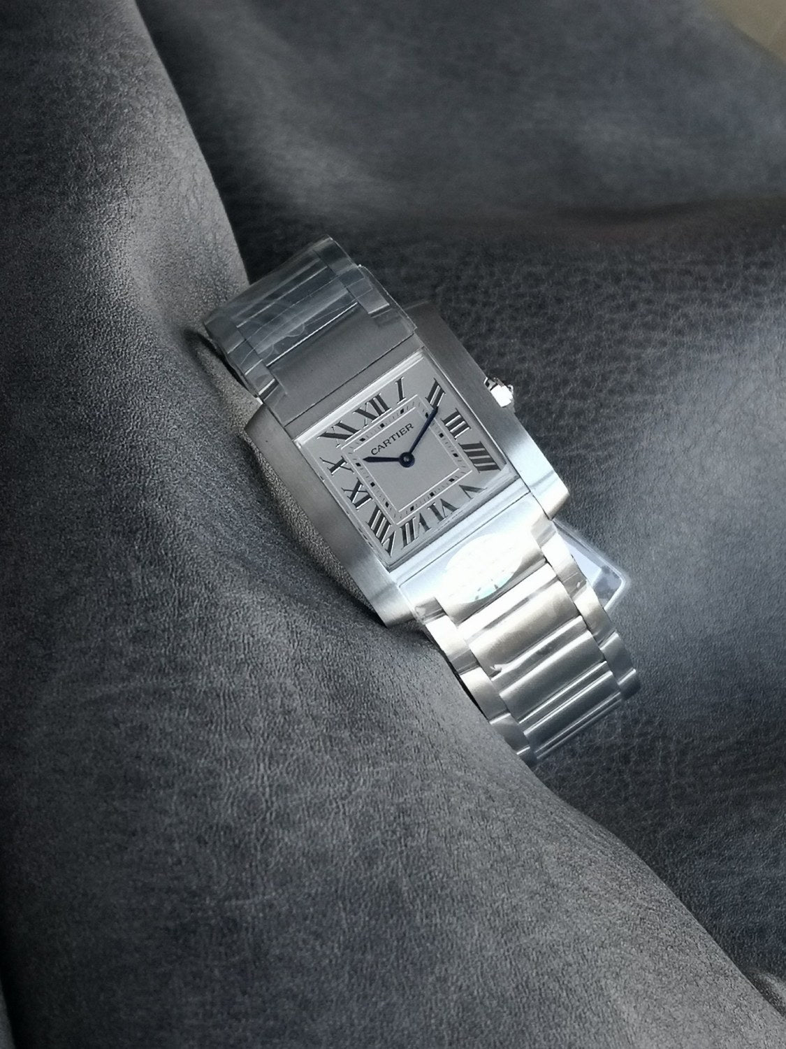 Cartier Tank Must Men's and Women's Solid Color Stainless Steel Quartz Watch #77666