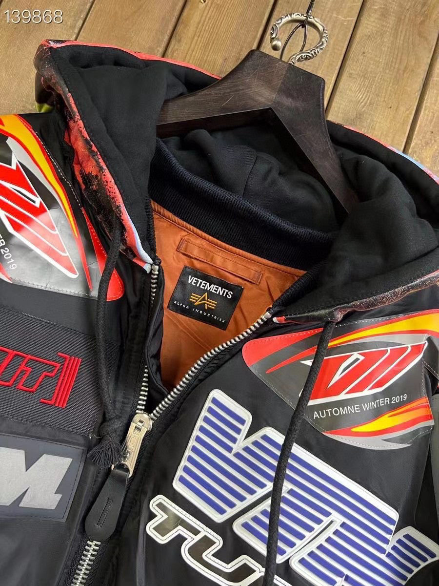 Vetements Man Motorcycle Zipper HoodedJacket #94855