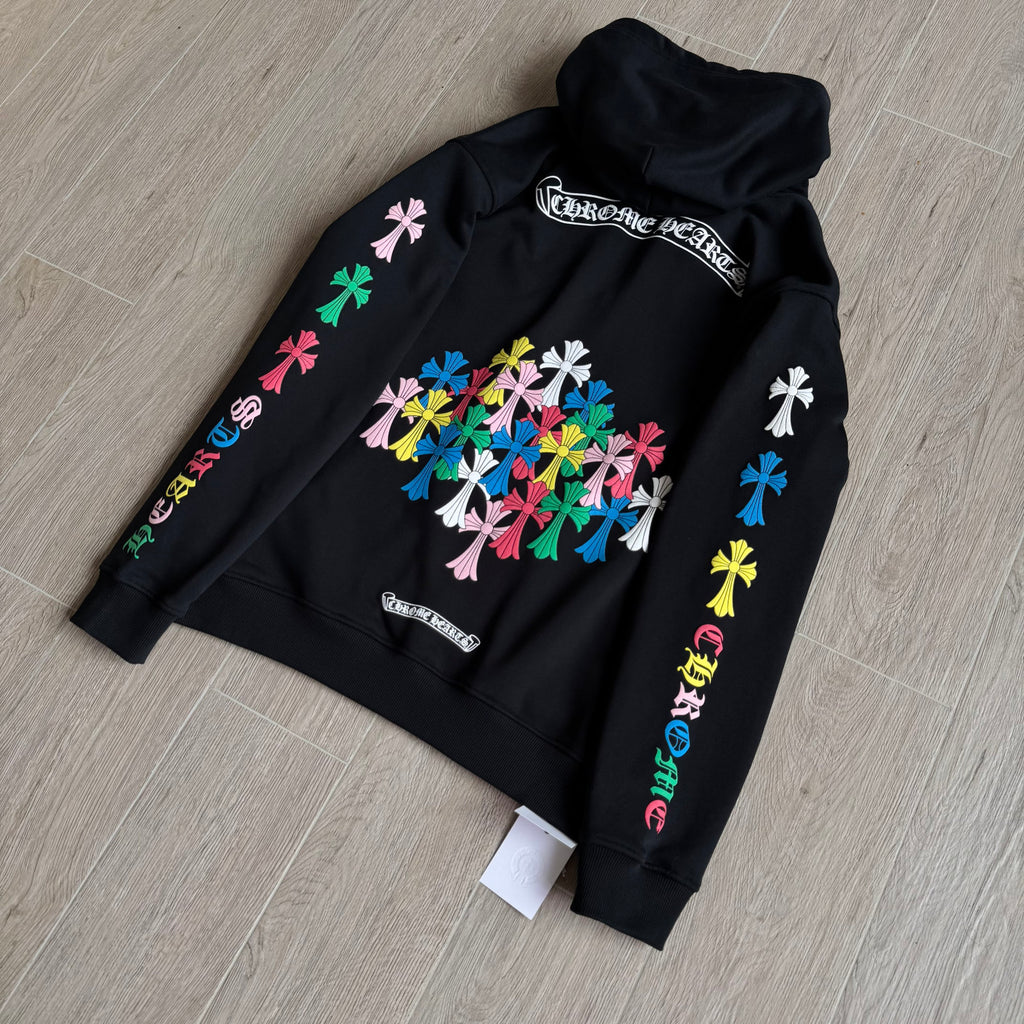 Chrome Hearts Classic 925 Silver Zipper Pull Colorful Horseshoe Zip Sweatshirt #333188