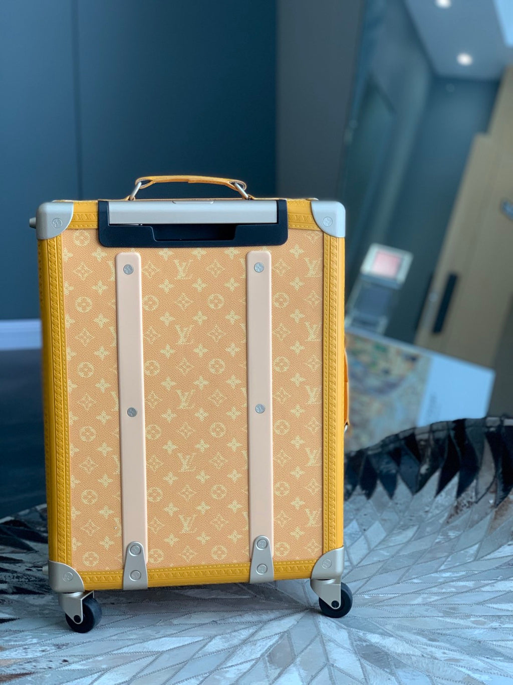 Louis Vuitton Rolling Trunk Men's and Women's Alphabet Logo Printed Solid Color Leather Trolley Case Luggage Bag Bags #76154