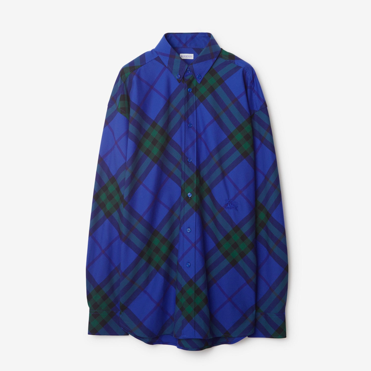 Burberry Men's Spring And Autumn New Retro Plaid Cotton Shirt Color Blocking Single-breasted Lapel Button Down Shirt  #71363