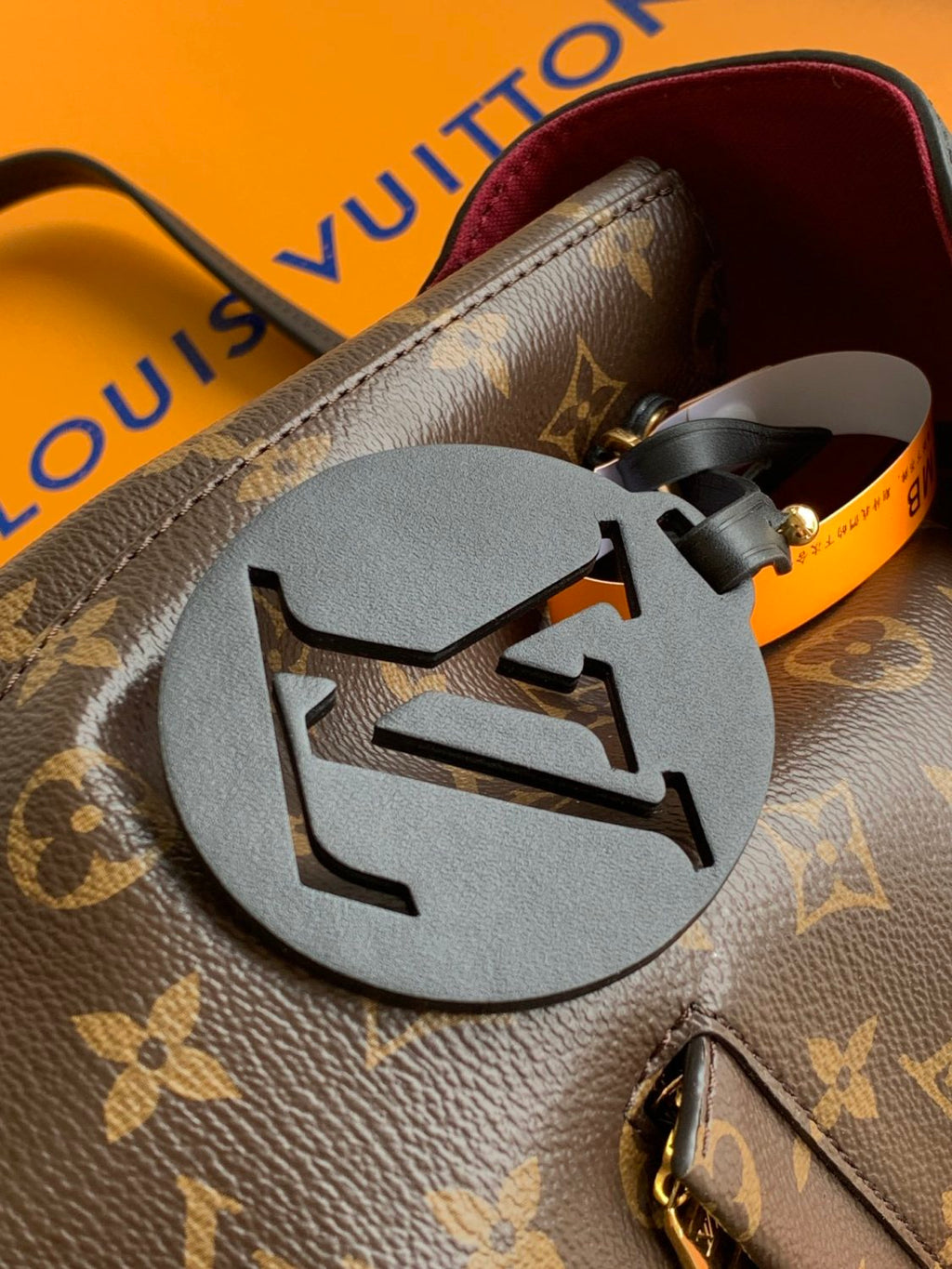 Louis Vuitton Montsouris Women's Brown Letter Print Canvas and Leather Backpack Bag Bags #77524