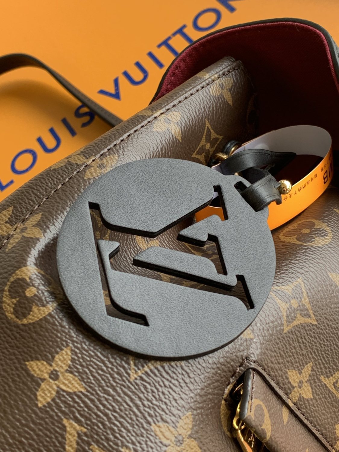 Louis Vuitton Montsouris Women's Brown Letter Print Canvas and Leather Backpack Bag Bags #77524