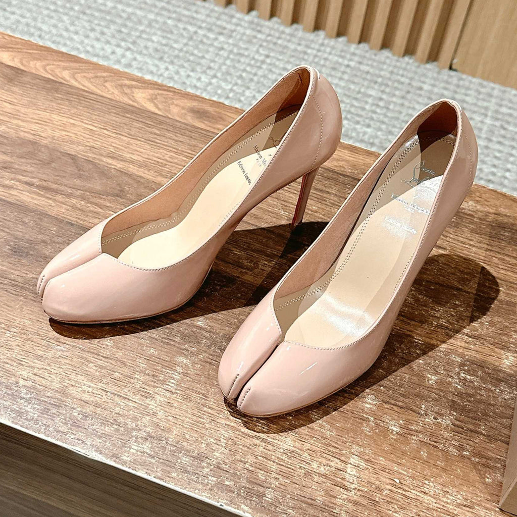 Christian Louboutin X Maison Margiela Women's Spring And Summer Split-toe High Heels Temperament Luxury Red Bottom Within The High Leather Single Shoes Ngvp #1599