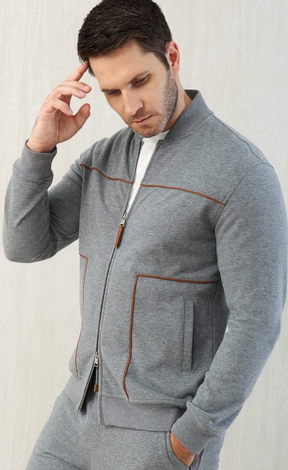 Brunello Cucinelli Men's Spring and Autumn Hooded Long Sleeve Cotton Casual Sports Sweatshirt Zipper Long Sleeve Jacket Ngvp #1766