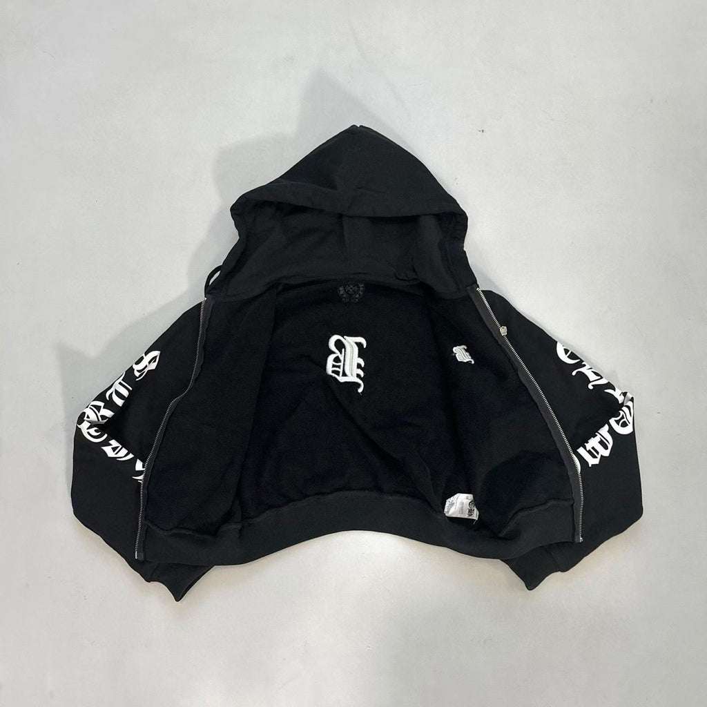 Chrome Hearts Women's And Men's  Spring/Fall Fashion Casual Solid Color Letter Print Hooded Zipper Short Jacket #78689