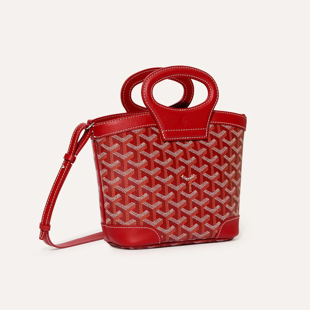 GOYARD Beluga Women's Y-shaped Floral Print Adjustable Detachable Shoulder Strap Canvas And Calfskin Shoulder Mini Bag Crossbody Handbag Bags #77441