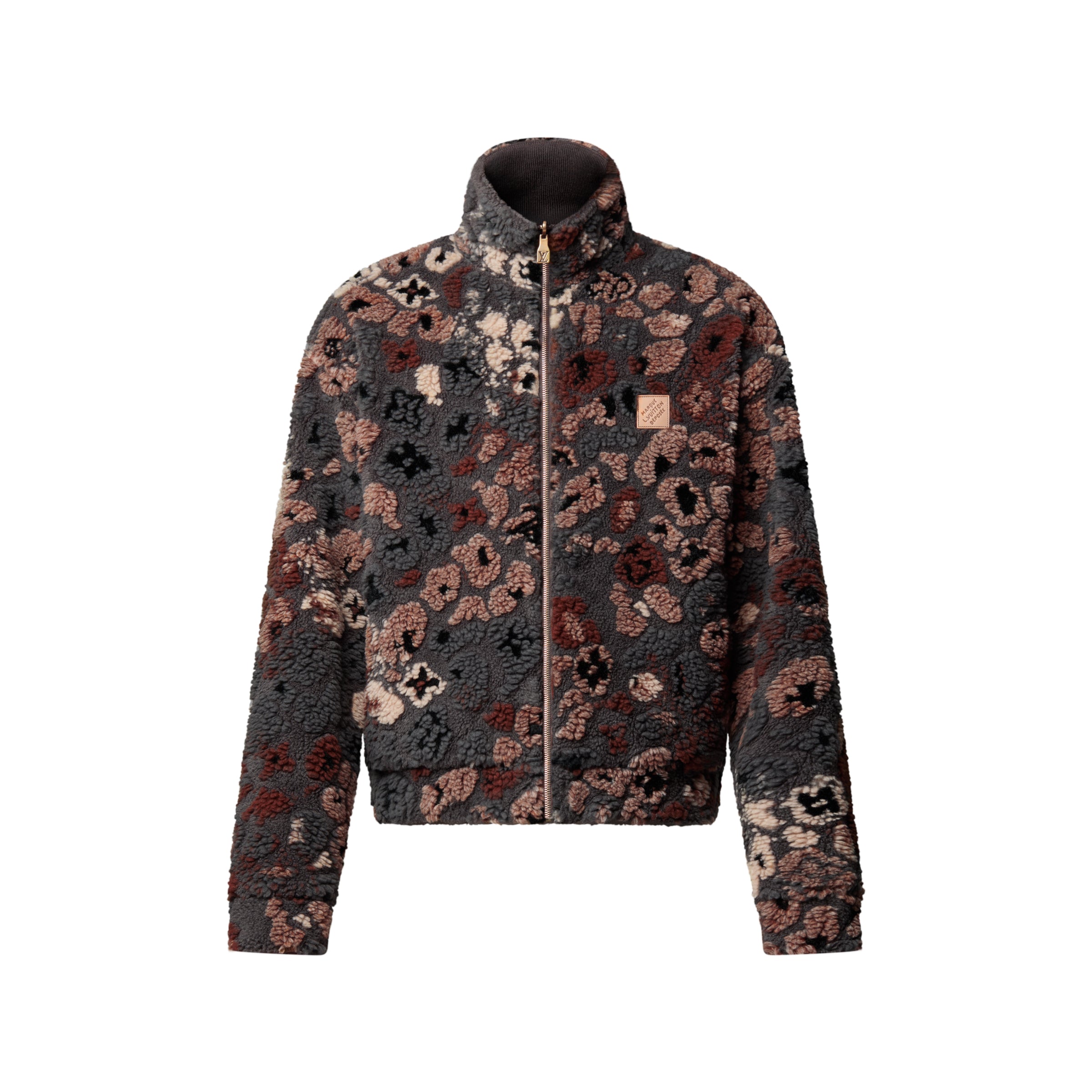 Louis Vuitton Men's And Women's Fall/Winter Fashion Casual High Neck Zipper Jacquard Suede Reversible Drawstring Waist Belt Jacket #78863