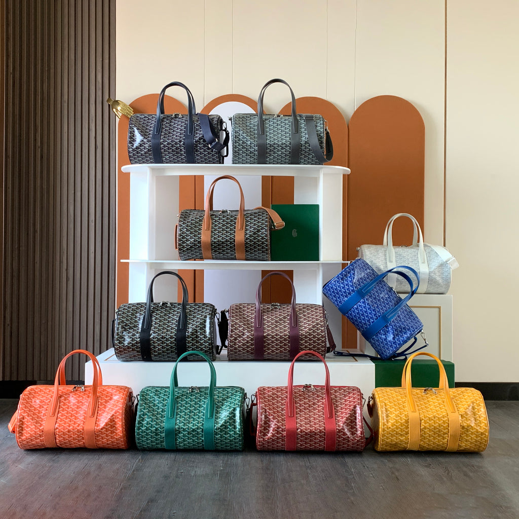 GOYARD Barrel 40 Men's And Women's Logo Printing Canvas Collocation Calf Leather Sports Bag Travel Bags #75143
