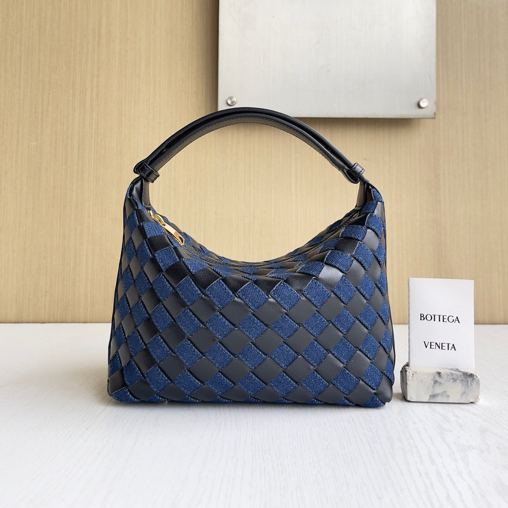 Bottega Veneta Wallace Women's Fashion Casual Color Block Knit Handbag With Adjustable Snap Closure And Zipper Opening Bag Bags 796393V48V14156 #79514