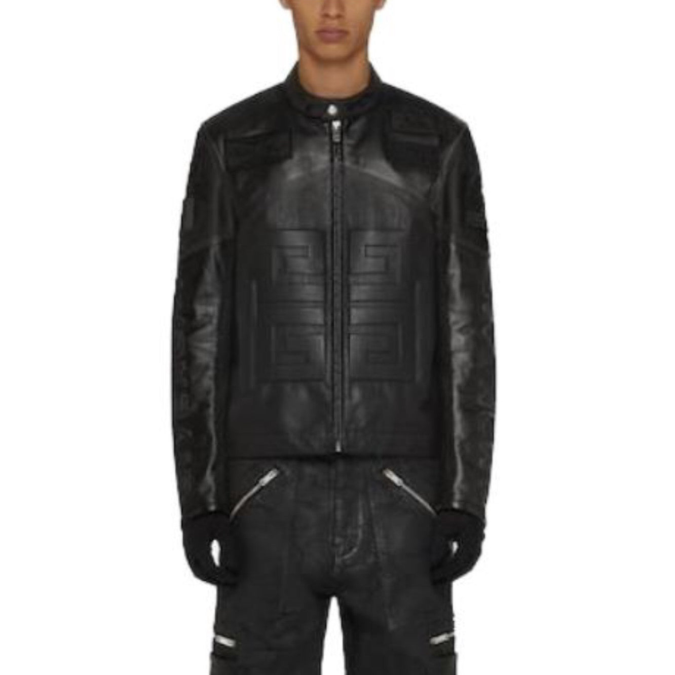 Givenchy Biker Leather Jacket Zip Up Coat #96276