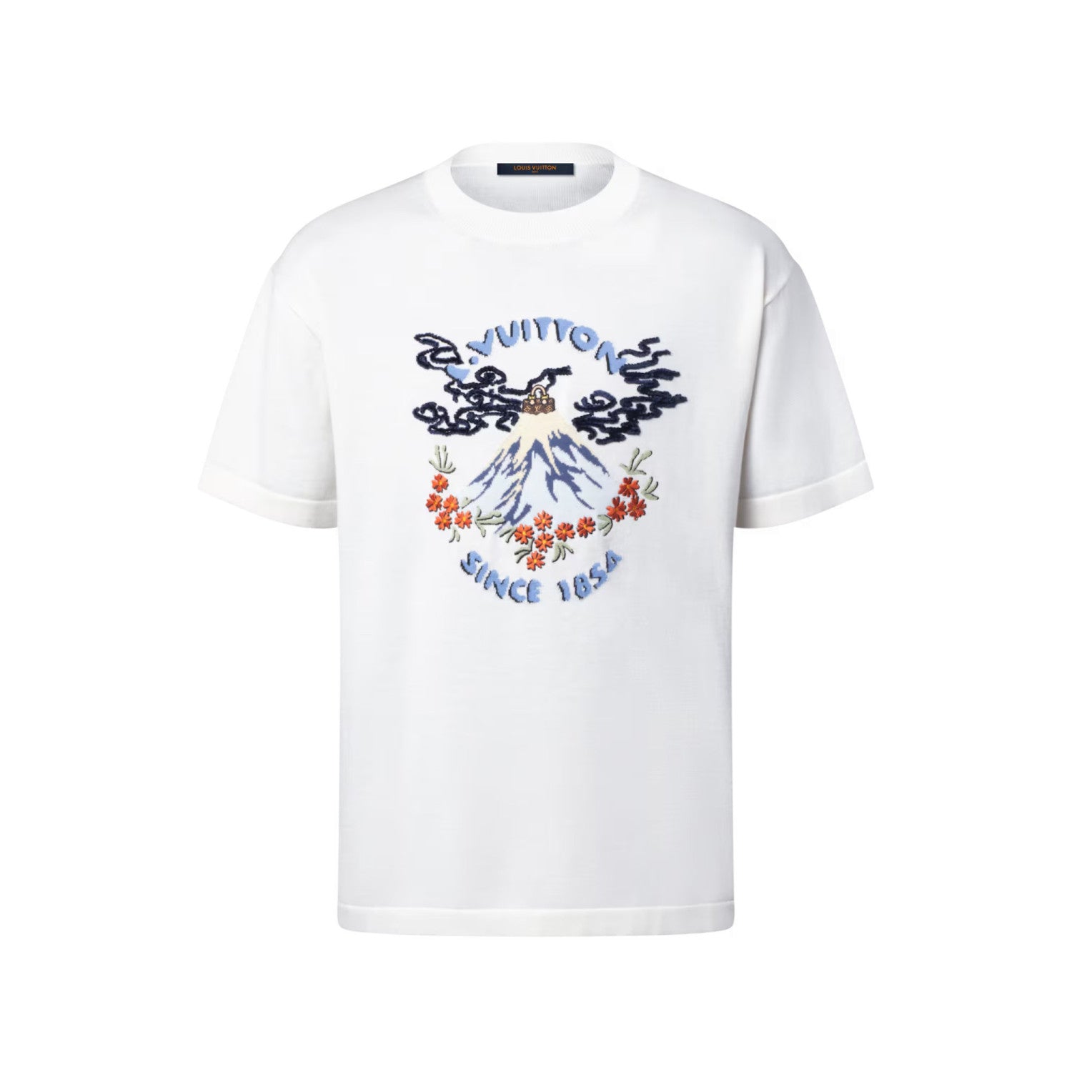 Louis Vuitton Men's And Women's Summer Solid Color Fashion Casual Letter Print Embroidered Short Sleeve Round Neck T-Shirt #78217