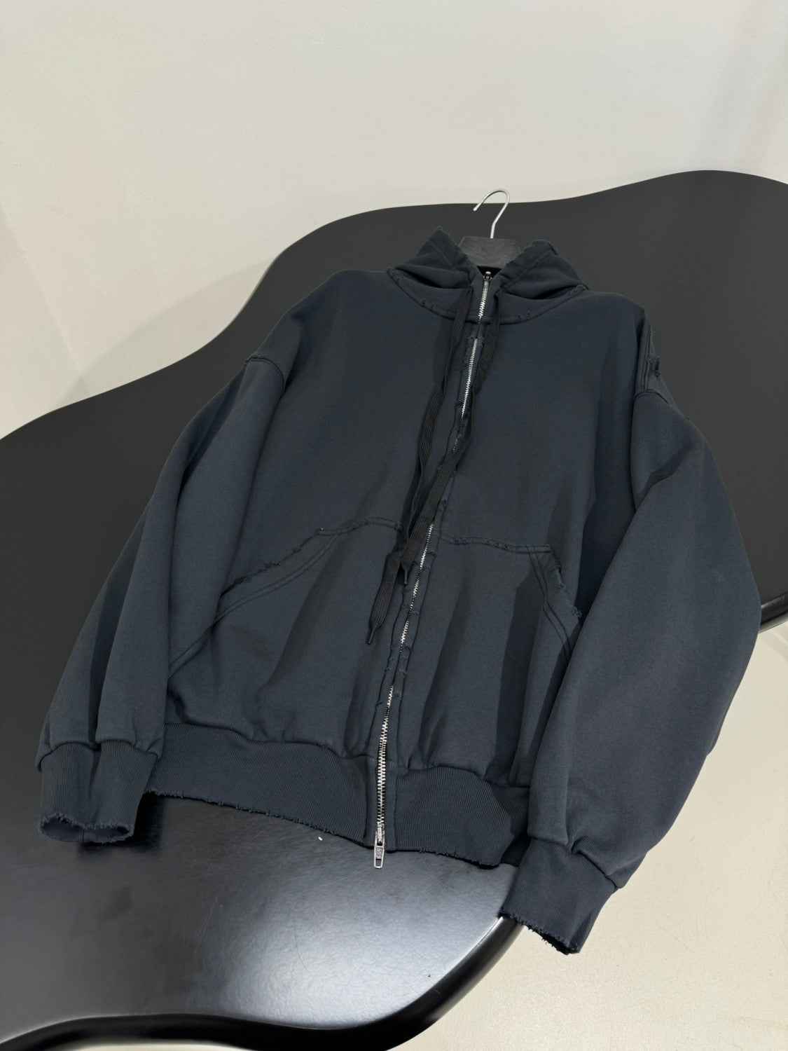 Balenciaga Men's Spring and Autumn Solid Color Alphabet Tape Print Hooded Zipper Long Sleeve Jacket #76579