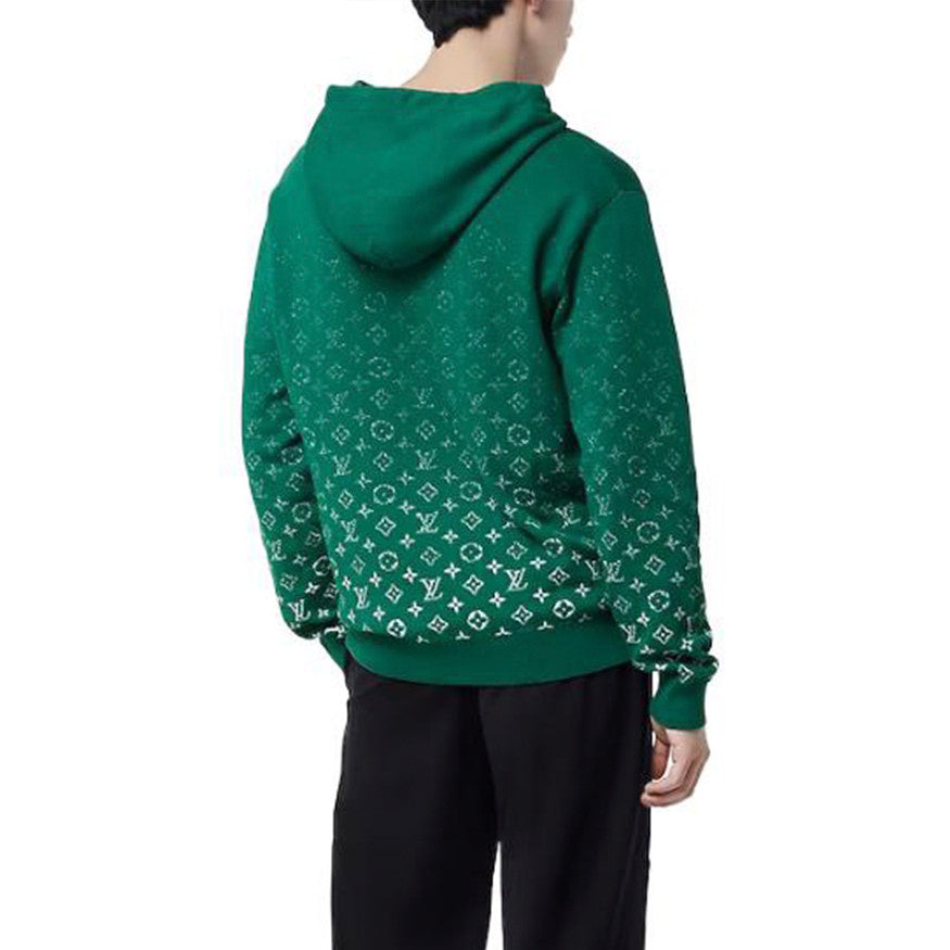 Louis Vuitton Men's Spring And Autumn Gradient Logo Knitted Hoodie Fashionable And Casual Drawstring Sweater  #95123