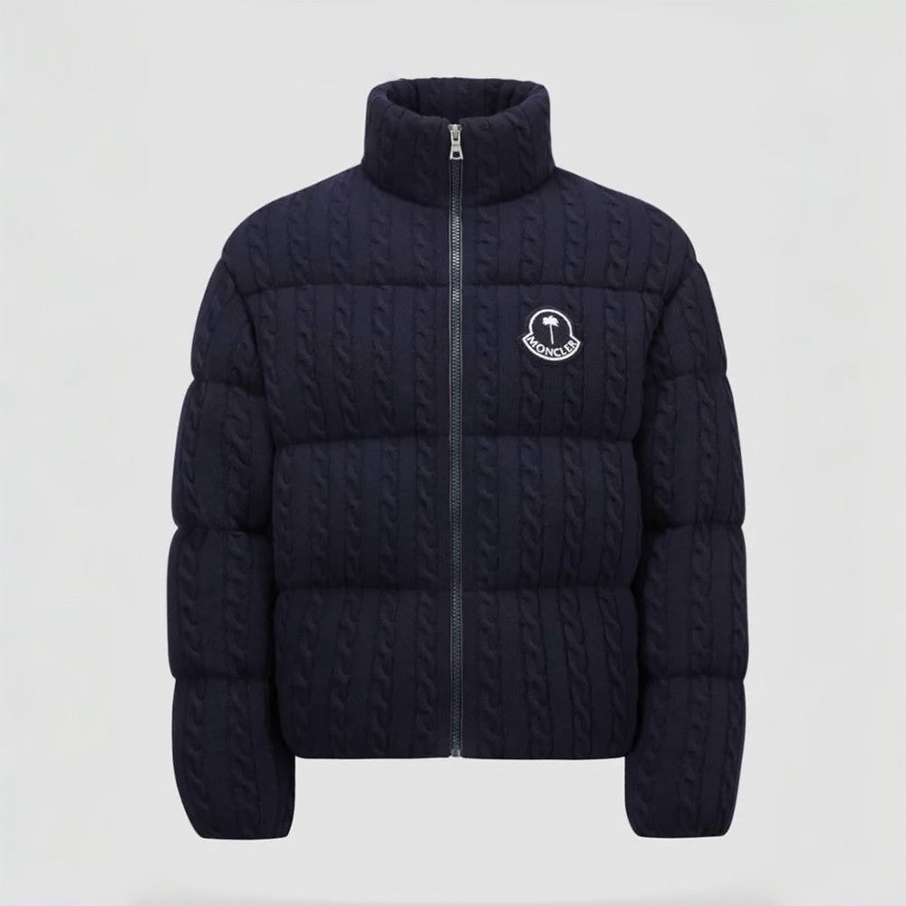 Moncler Men's & Women's Fall/Winter Logo Stand Collar Solid Color Zipper Long Sleeve Slim Fit Puffer Down Jacket #81529