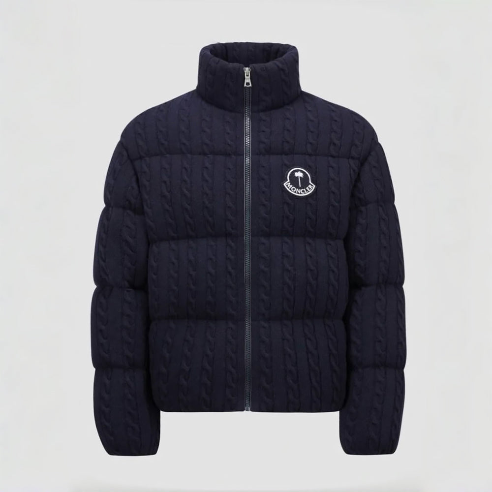 Moncler Men's & Women's Fall/Winter Logo Stand Collar Solid Color Zipper Long Sleeve Slim Fit Puffer Down Jacket #81529