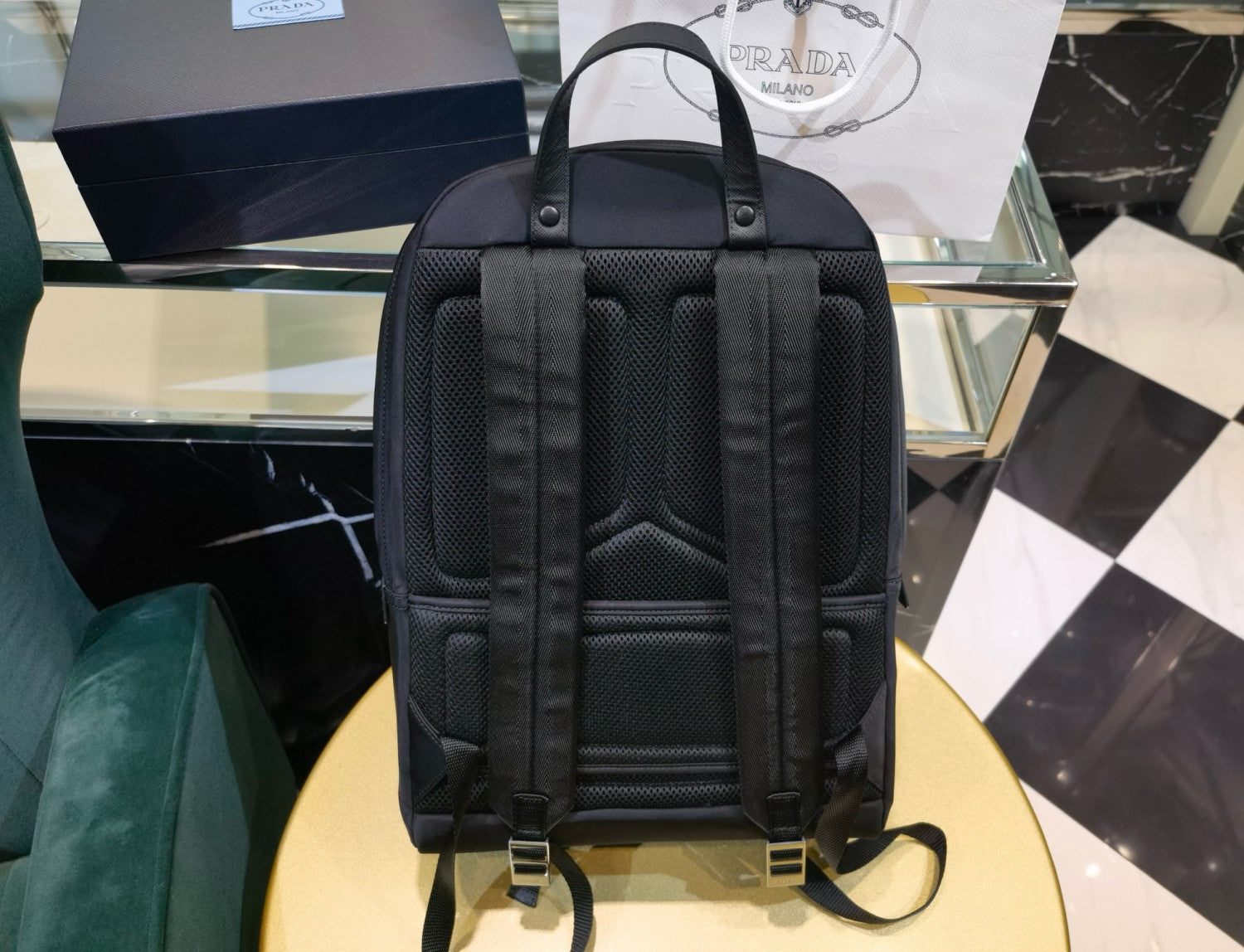 Prada Re-nylon Saffiano Leather Backpack #335785