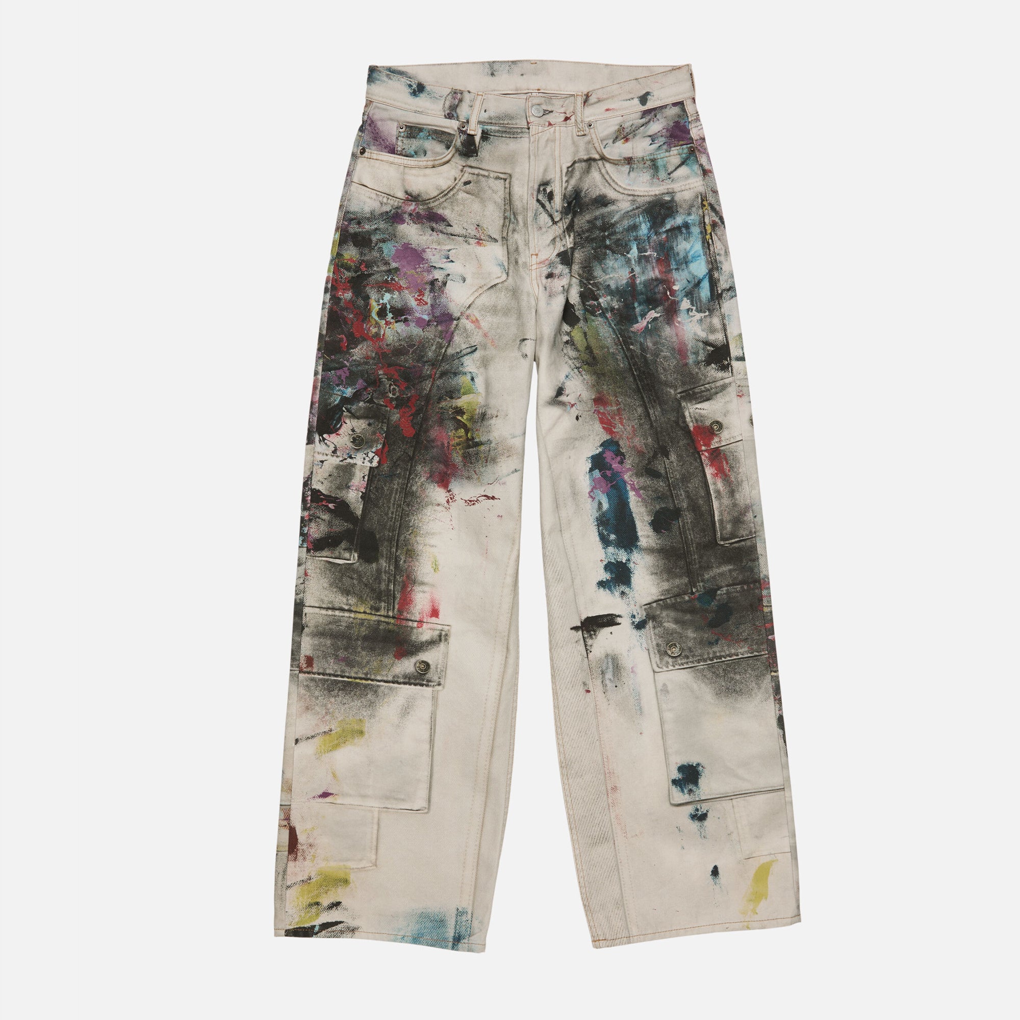 Acne Studios Men's Women's Four Seasons Old Graffiti Straight Leg Loose Fit Casual Denim Pants Ngvp #1693