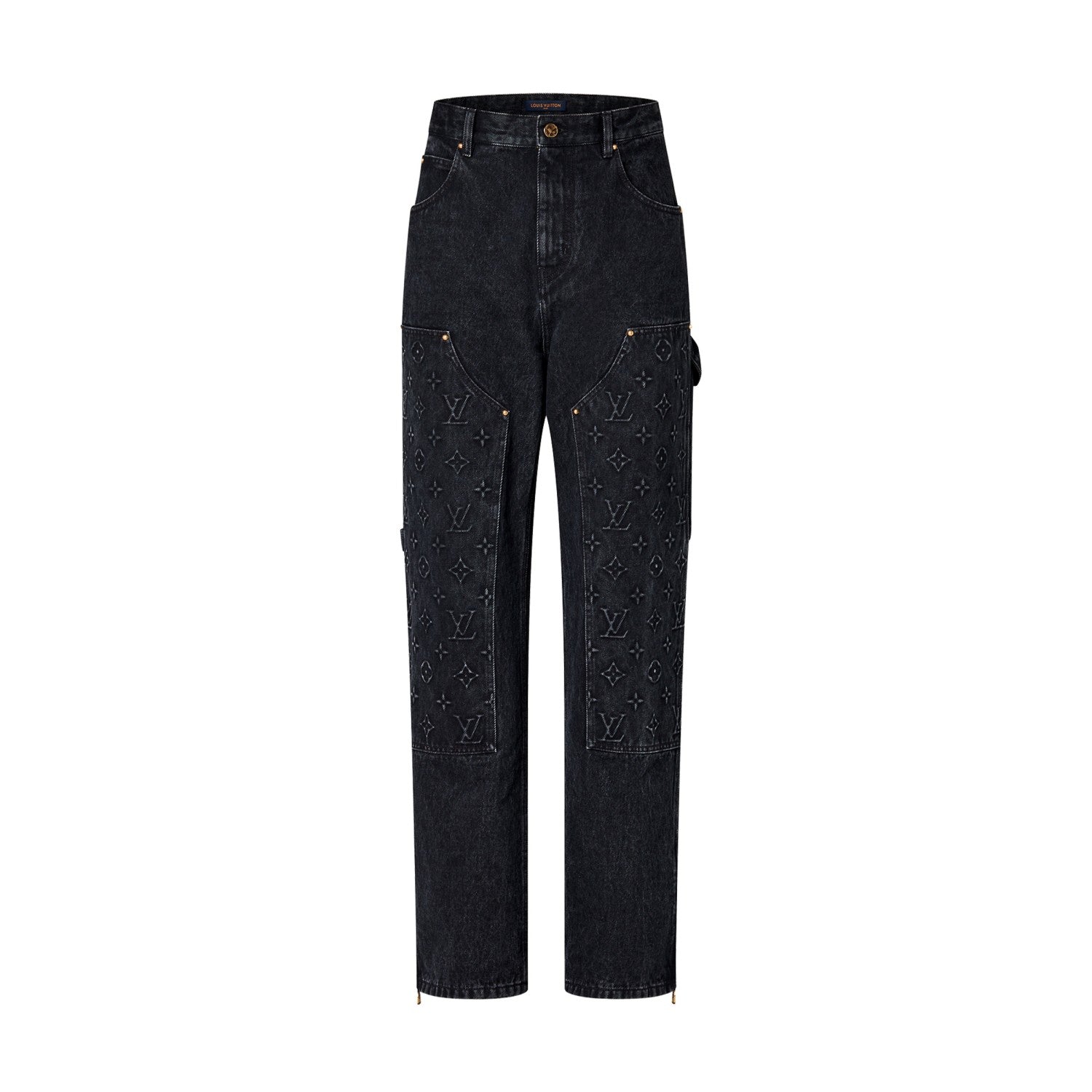 Louis Vuitton Men's Fall/Winter Three-dimensional Embossed Pocket Denim Jacket Pants Set Suit #97227