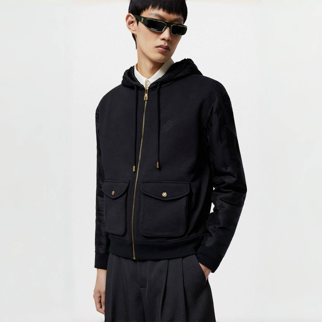 Louis Vuitton Men's Spring/Fall Fashion Casual Solid Color Hooded Zipper Long Sleeve Jacket #78761
