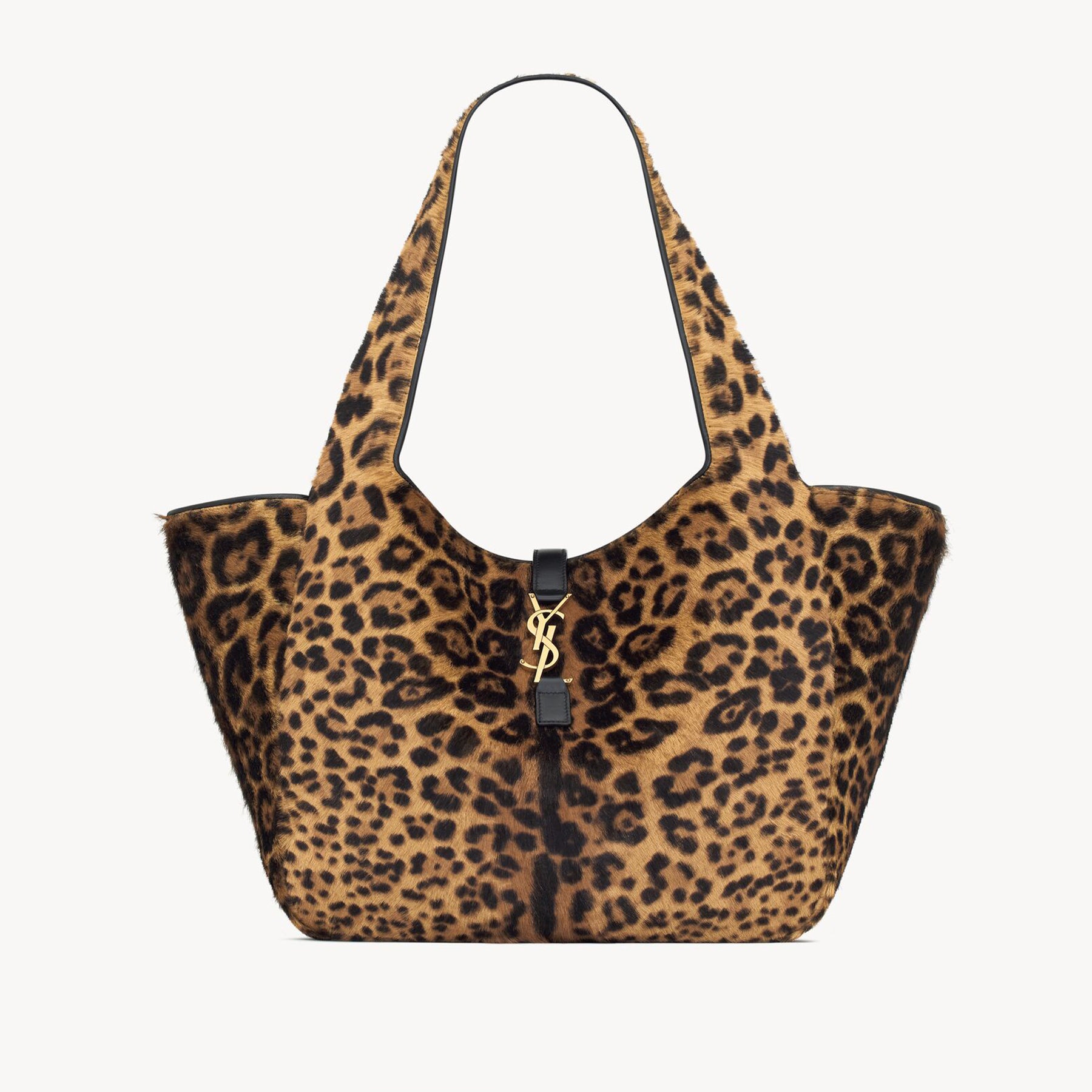 Saint Laurent Le 5 À 7 Bea Shearling-effect Handbag Ysl Bea Horizontal Tote Leopard-print Leather Tote Fashionable Luxury Elegant Clutch Spacious Capacity Bag 763435AAD0N2063 #195462