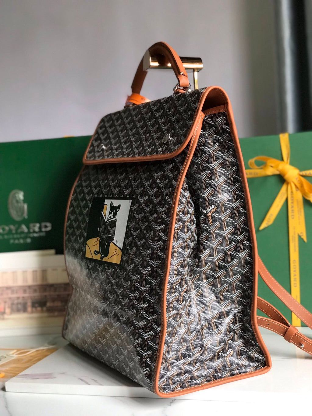 Goyard Saint Leger Backpack: Limited Edition French Bulldog Design Large Briefcase For Fashionable Travel Business And Daily Use Bag Bags #196801