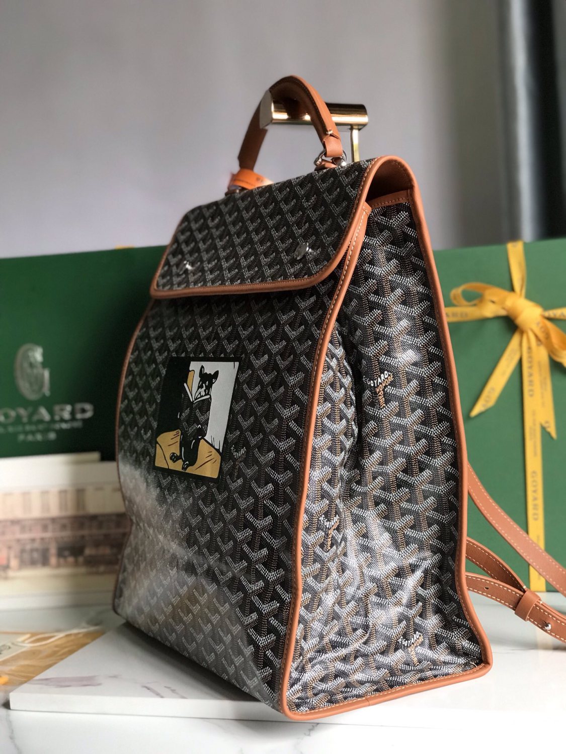 Goyard Saint Leger Backpack: Limited Edition French Bulldog Design Large Briefcase For Fashionable Travel Business And Daily Use Bag Bags #196801