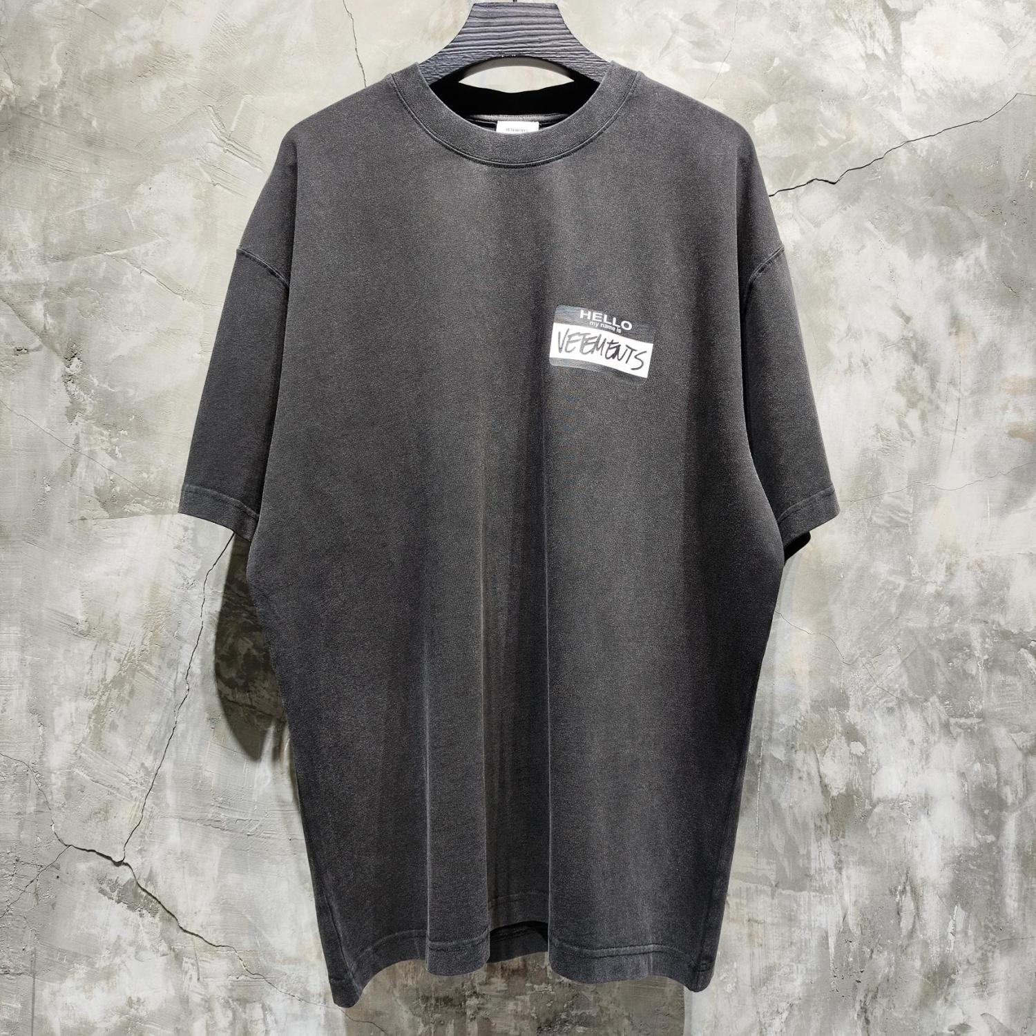 Vetements Men's Summer Black Round Neck Cotton Comfortable Loose Logo Printed Short Sleeve T-Shirt #73713