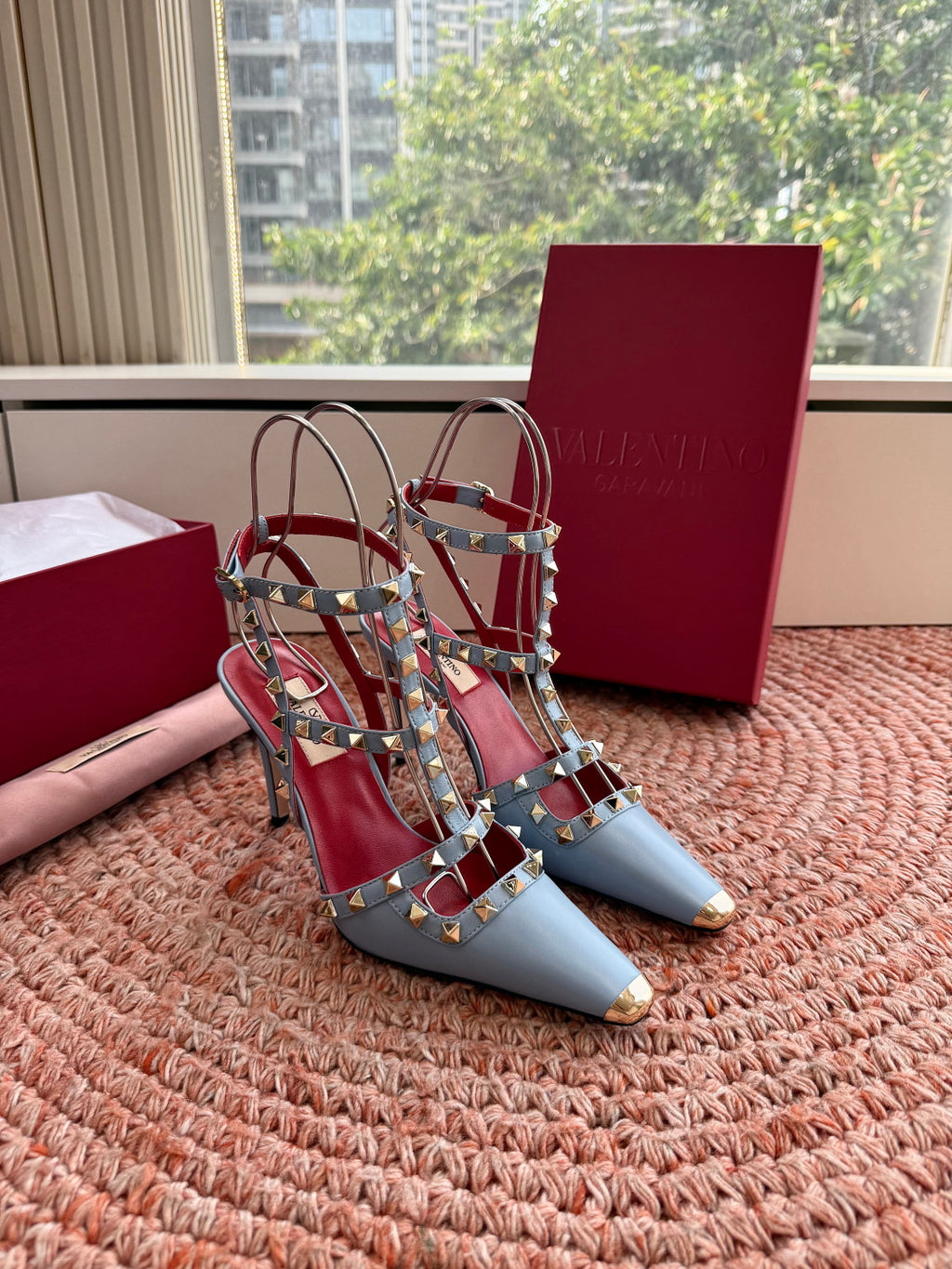 Valentino Rockstud Kidskin Pumps 100mm for Woman #385071