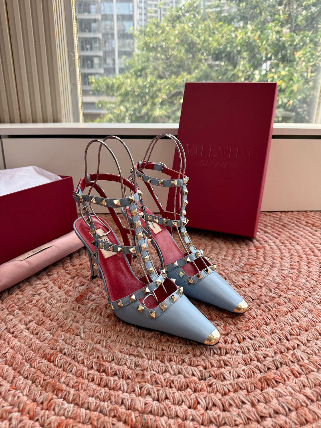 Valentino Rockstud Kidskin Pumps 100mm for Woman #385071