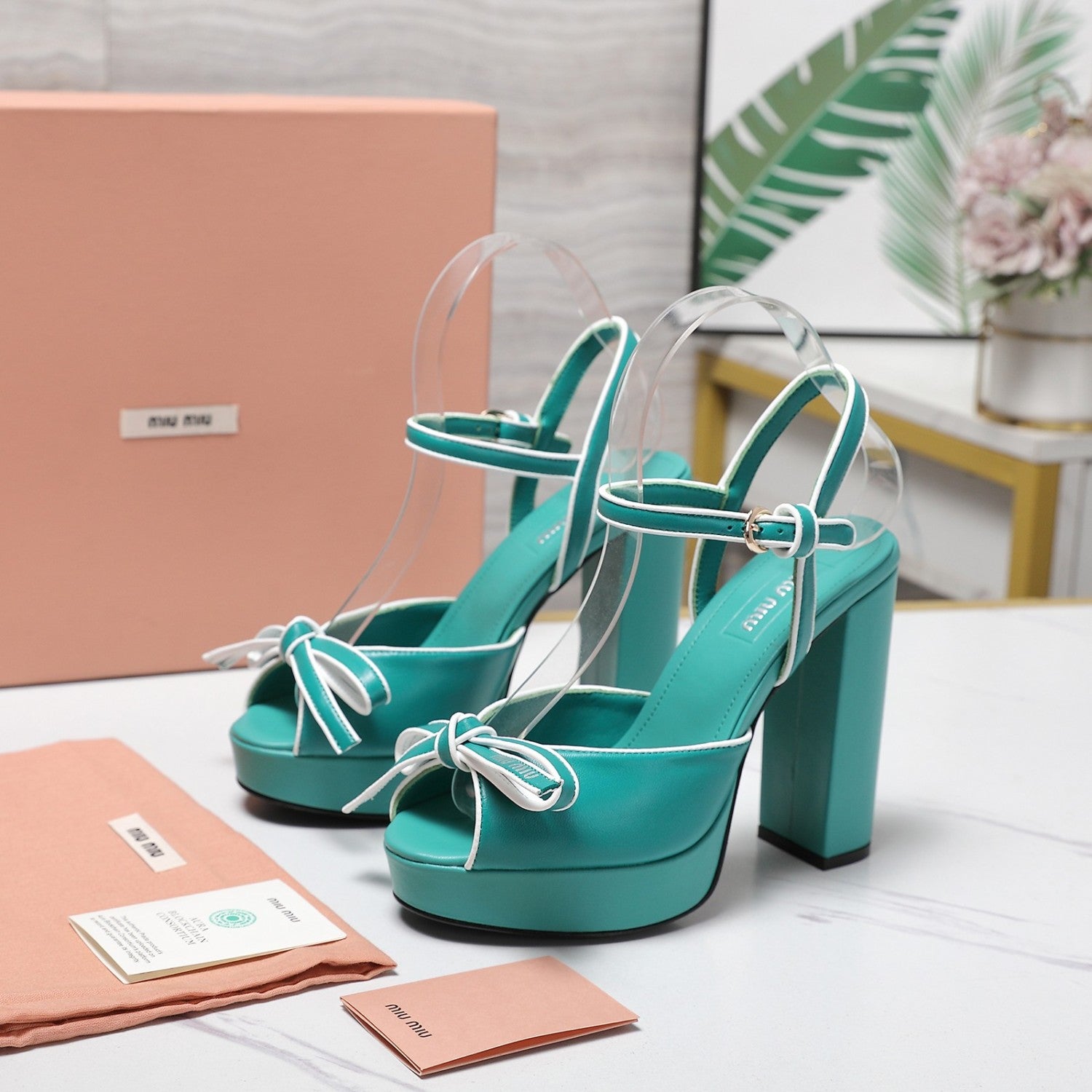 MiuMiu Mordoré nappa leather platform sandals 12cm #380320