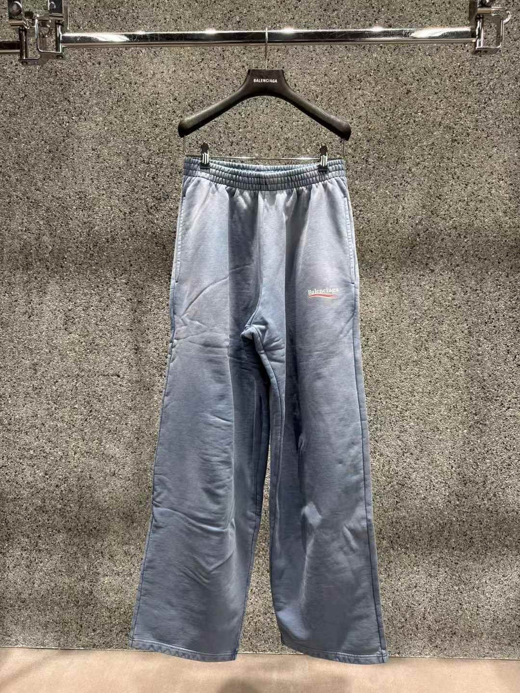 Balenciaga Men's Four Seasons Logo Printed Mid Waist Washed Gradient Loose Casual Sweatpants #71895