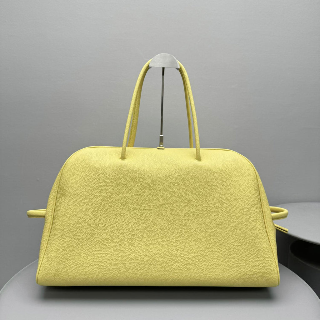 Jacquemus Le Turismo Women's Solid Bow Detail Zipper Closure Grained Leather Bowling Bag Tote Bags #75167