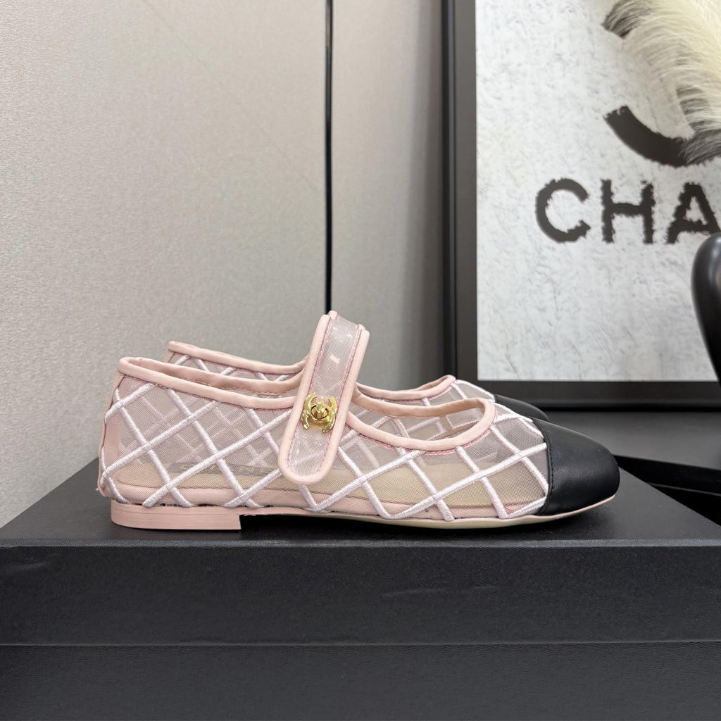Chanel Coco Beach 25M Women's Summer Solid Colour Round Toe Velcro Flat Heel Mary Jane Shoes #76896