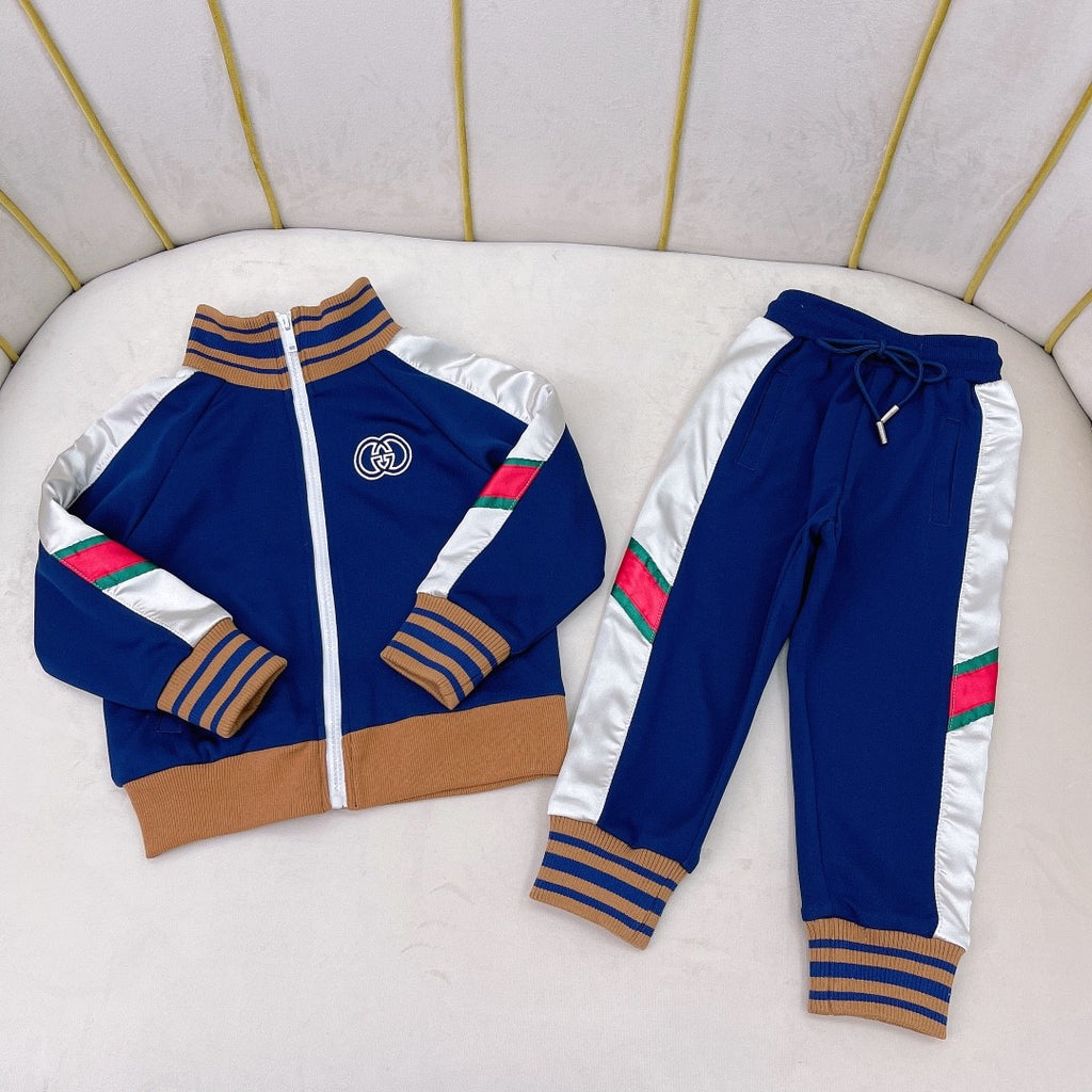Gucci Kid's Cotton Zip Jacket Jogger Pants Set #39663