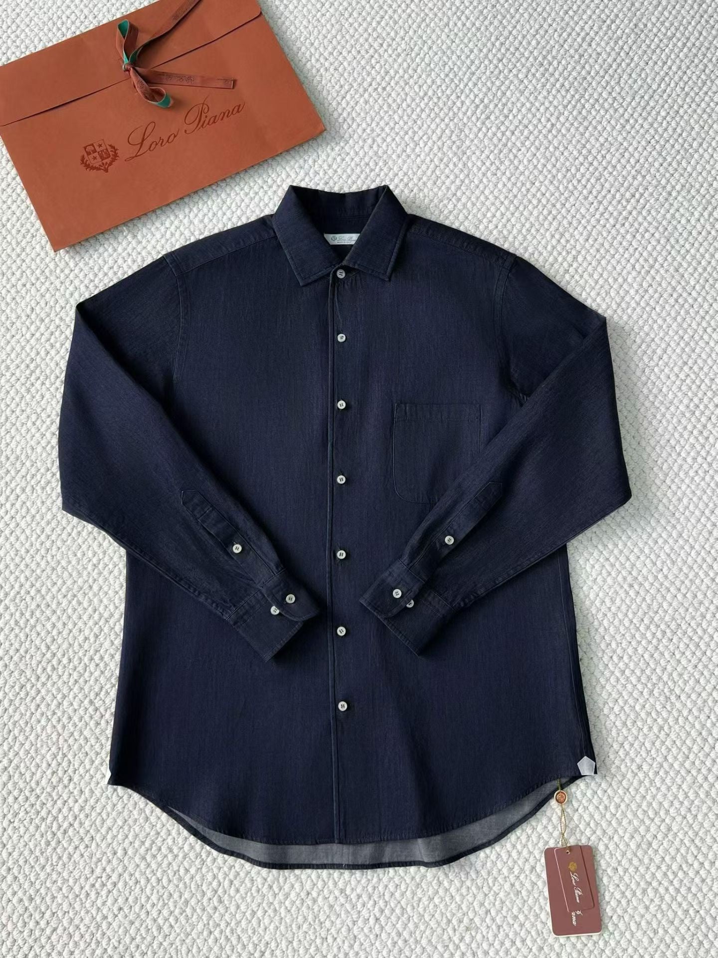 Loro Piana Top-quality Version André Shirt Cotton Ultra Stone-Washed #375405