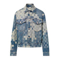 Louis Vuitton Men's Spring And Fall Blue Gradient Plaid Lapel Single-breasted Loose Long-sleeved Denim Jacket Ngvp #7746