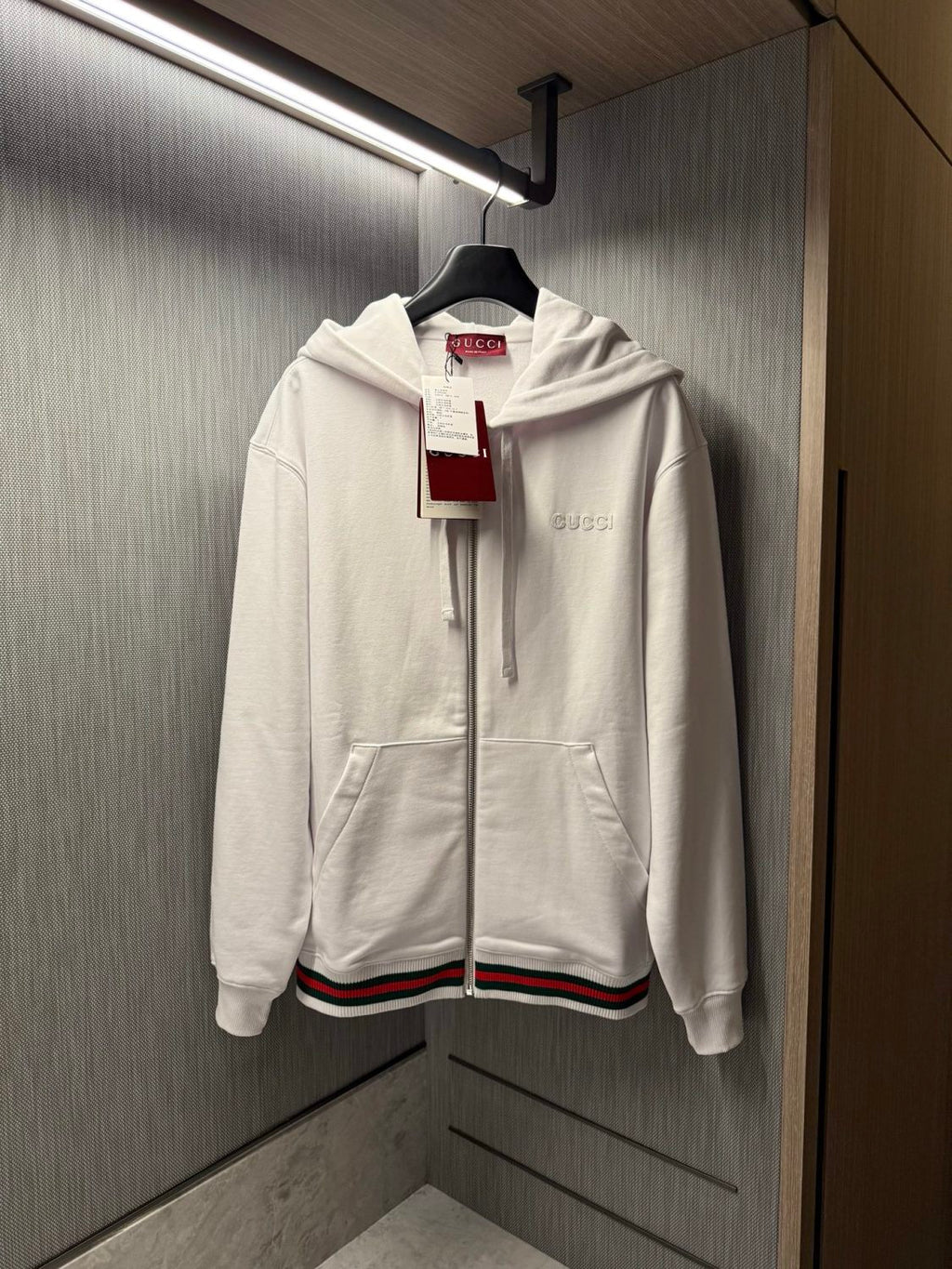 Gucci Men's And Women's Spring/fall Fashion Casual Solid Color Hooded Zipper Pullover Sweatshirt With Letter Embroidery Long Sleeve Jacket Sweatshirt #79289