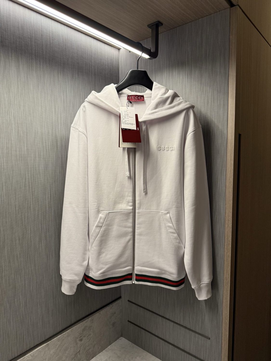 Gucci Men's And Women's Spring/fall Fashion Casual Solid Color Hooded Zipper Pullover Sweatshirt With Letter Embroidery Long Sleeve Jacket Sweatshirt #79289