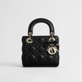 DIOR Mini Lady Dior Bag with Chain Black Cannage Lambskin #376913