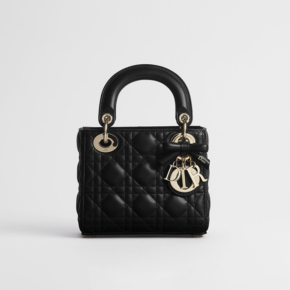 DIOR Mini Lady Dior Bag with Chain Black Cannage Lambskin #376913